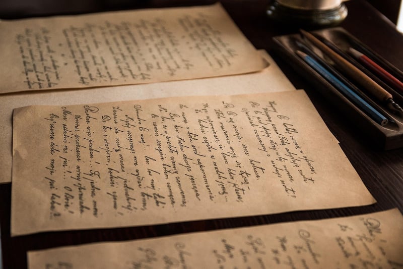 Handwritten letters in a diary